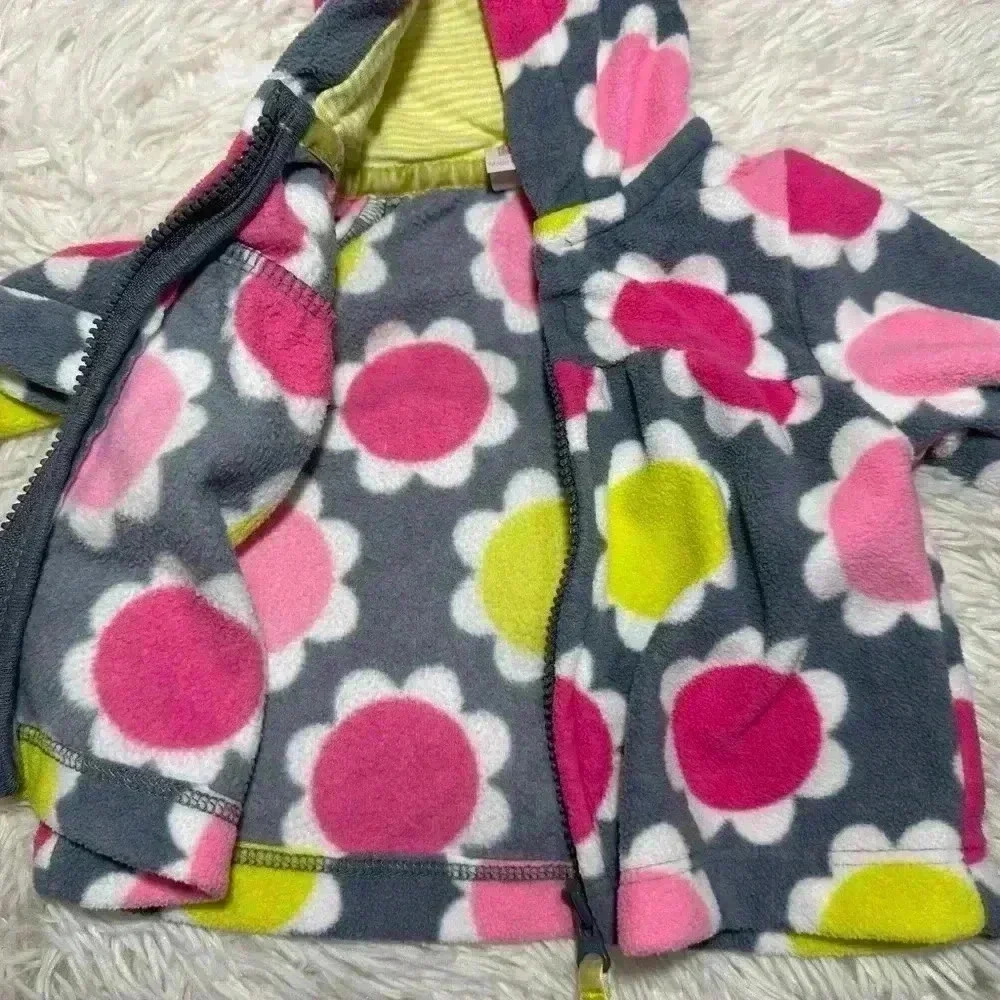 Carter's Girls Size Newborn‎ Long Sleeve Floral Gray & Pink Hoodie